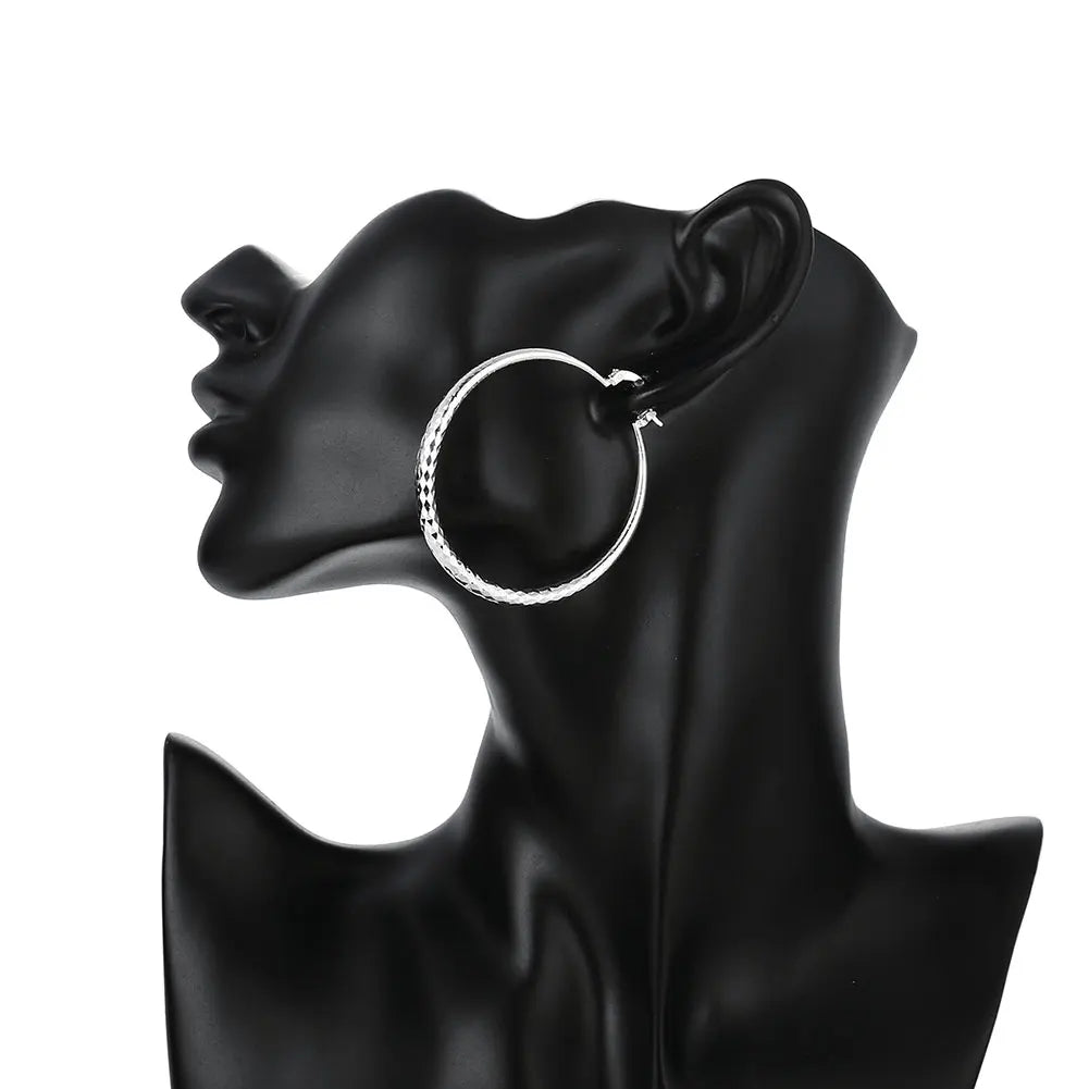 Renata | Textured Statement Hoop Earrings
