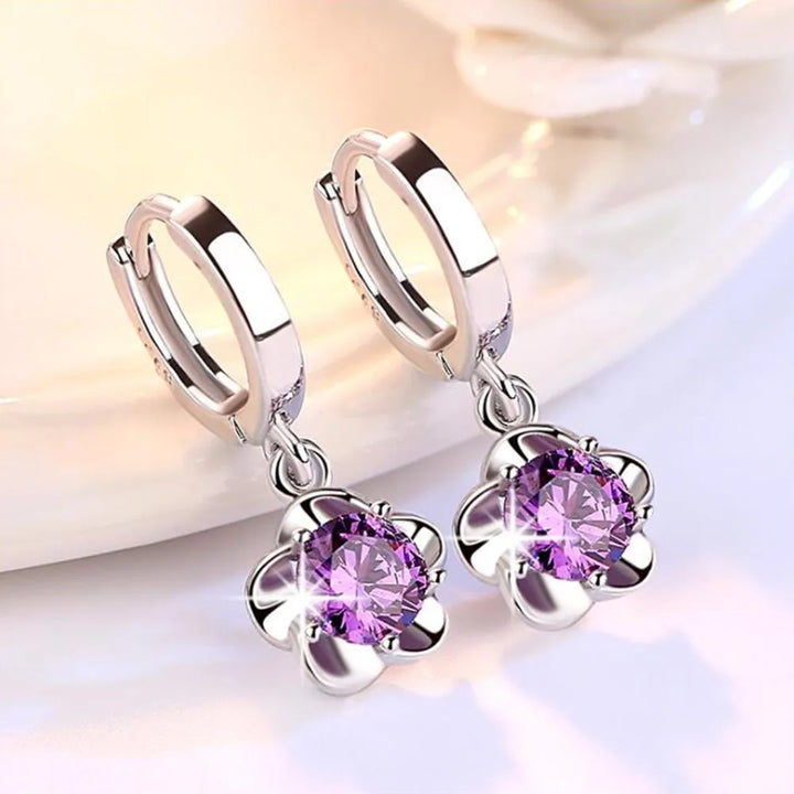 Miriam | Sparkling Floral Drop Earrings