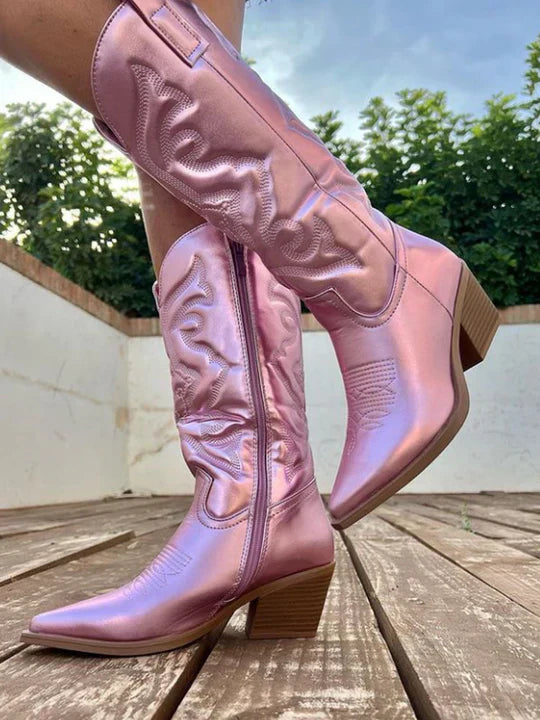 Delia | Western-Inspired Mid-Calf Boots
