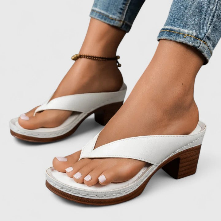 Leanne | Minimalist Block Heel Slide Sandal