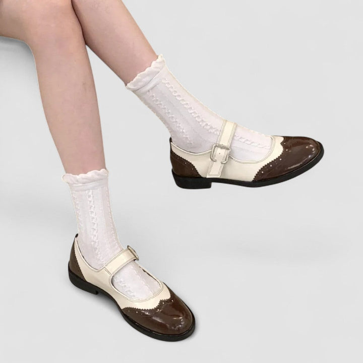 Gemma | Two-Tone Classic Mary Jane Patent Shoes