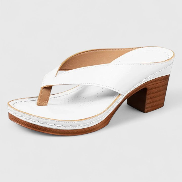 Leanne | Minimalist Block Heel Slide Sandal