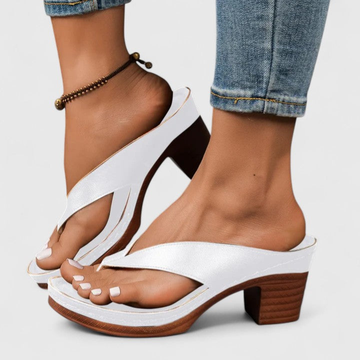 Leanne | Minimalist Block Heel Slide Sandal