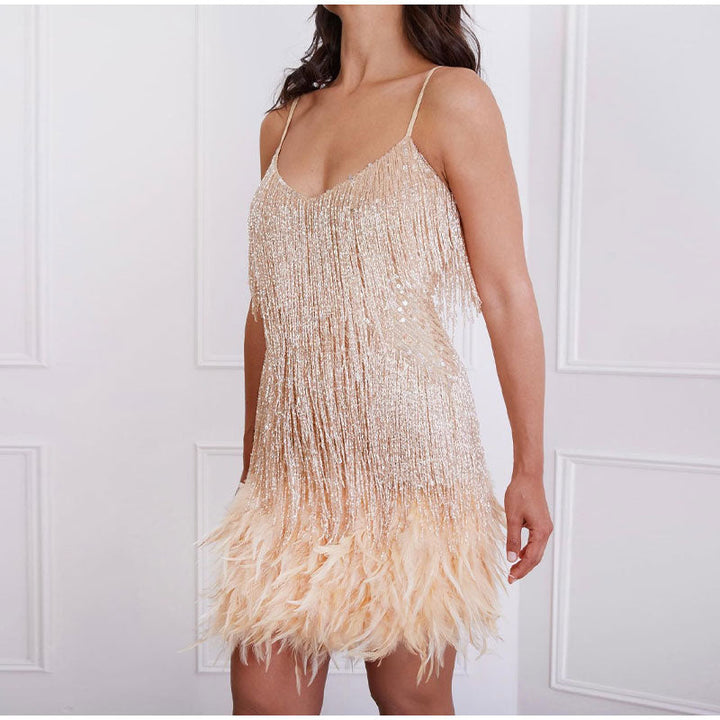 Janelle | Sequin Fringe Mini Cocktail Dress
