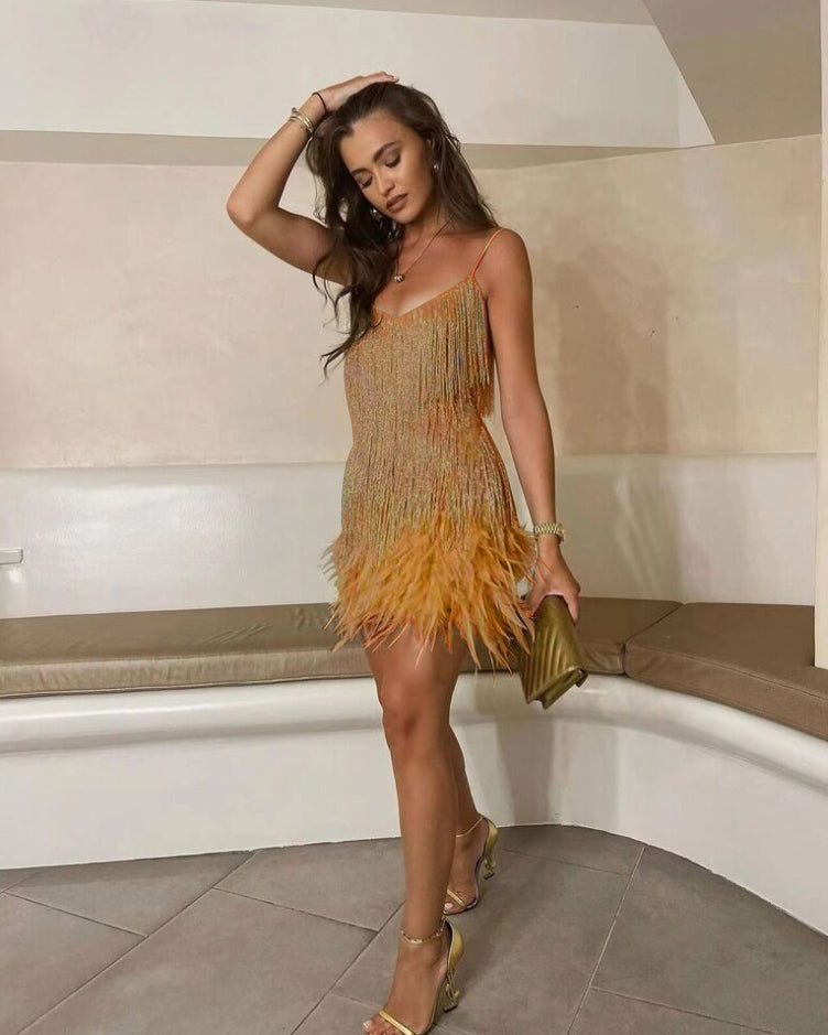Janelle | Sequin Fringe Mini Cocktail Dress