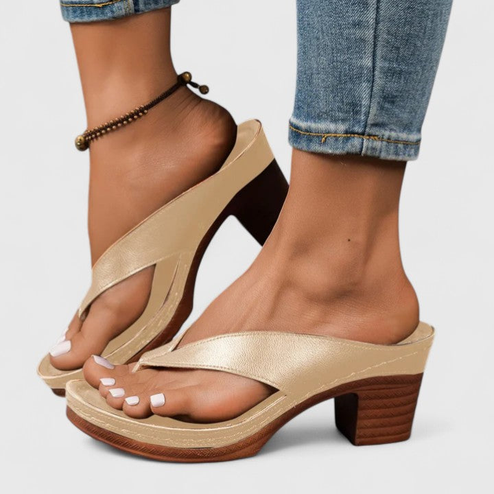 Leanne | Minimalist Block Heel Slide Sandal
