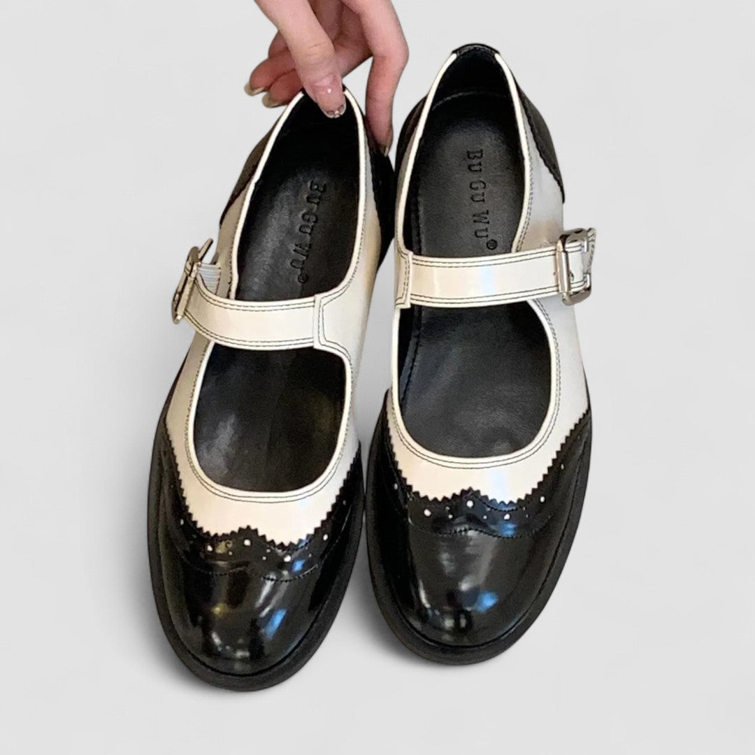Gemma | Two-Tone Classic Mary Jane Patent Shoes