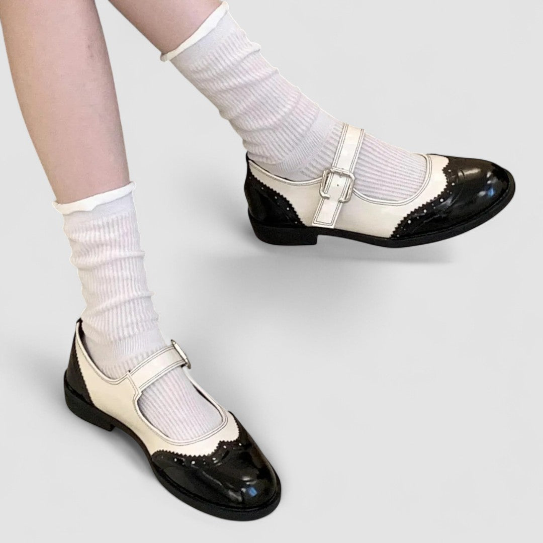 Gemma | Two-Tone Classic Mary Jane Patent Shoes
