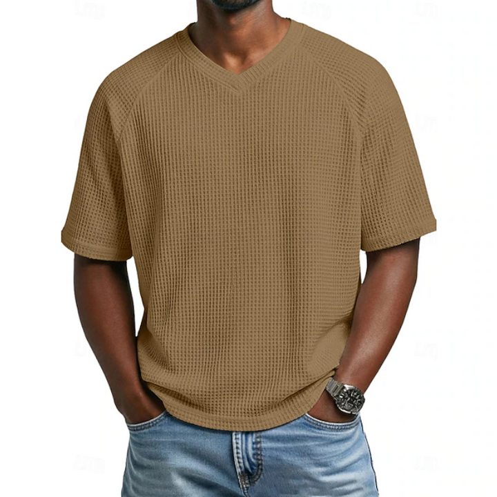 Paul | V-Neck Short Sleeve Waffle Shirt