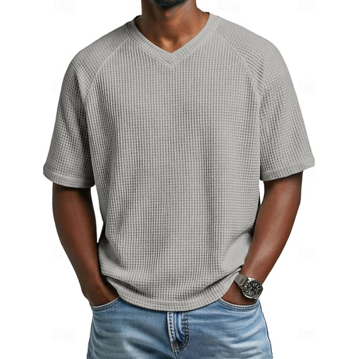 Paul | V-Neck Short Sleeve Waffle Shirt
