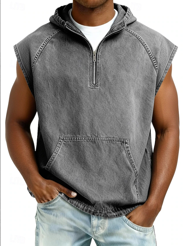 Drake | Stylish Sleeveless Hooded Zip Shirt