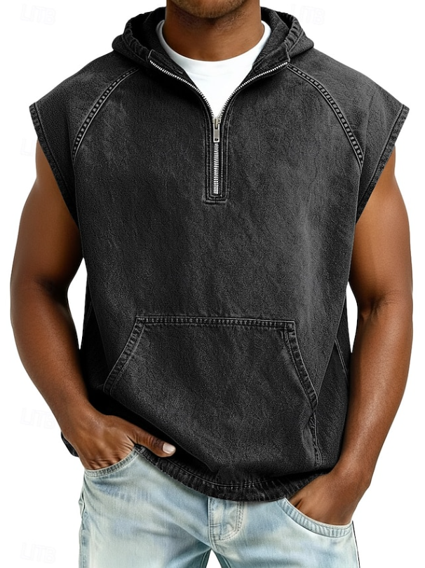 Drake | Stylish Sleeveless Hooded Zip Shirt