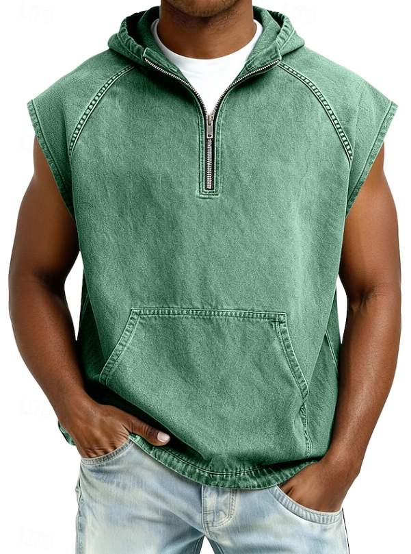 Drake | Stylish Sleeveless Hooded Zip Shirt