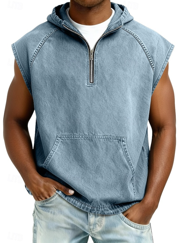 Drake | Stylish Sleeveless Hooded Zip Shirt
