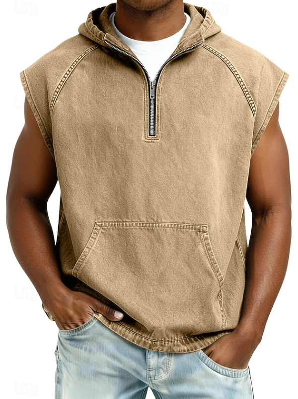 Drake | Stylish Sleeveless Hooded Zip Shirt