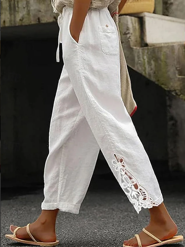 Isobel | Stylish Embroidered Wide-Leg Pants
