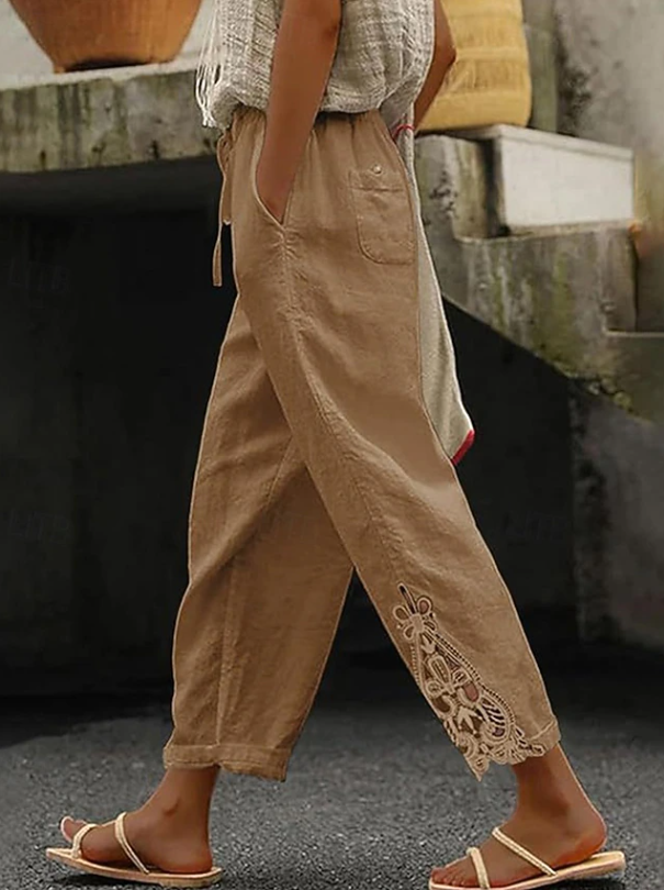 Isobel | Stylish Embroidered Wide-Leg Pants