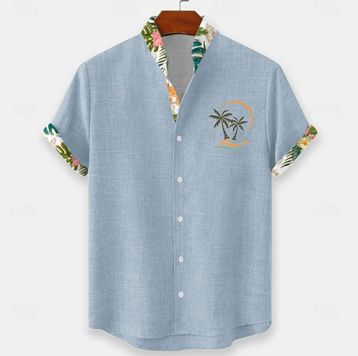 Finnian | Palm Embroidery Short Sleeve Shirt