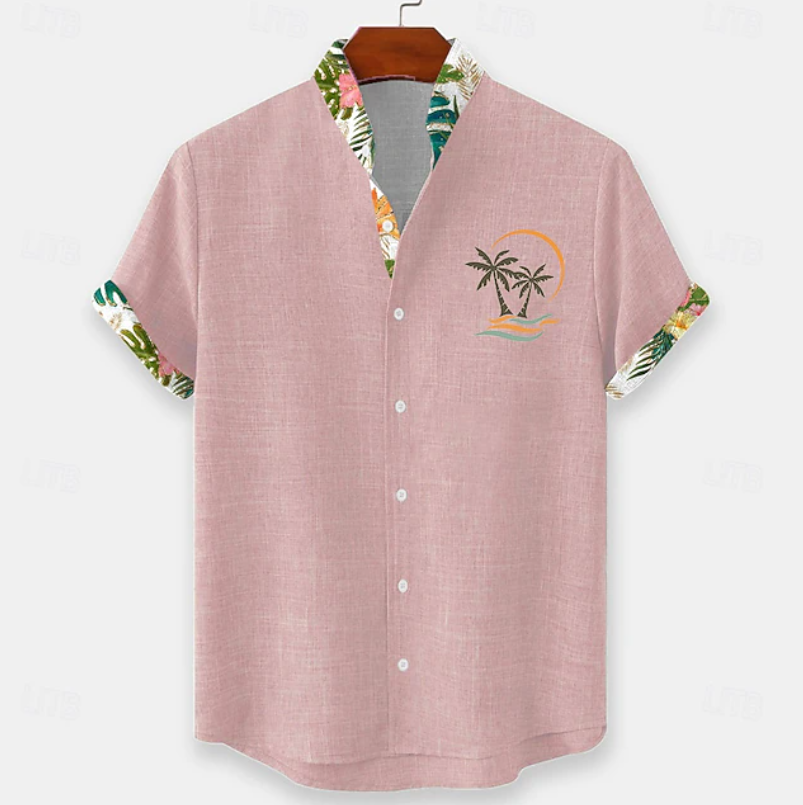 Finnian | Palm Embroidery Short Sleeve Shirt