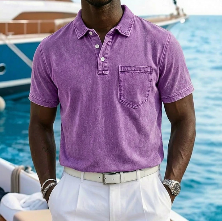 Valerio | Casual Washed Pocket Polo Shirt