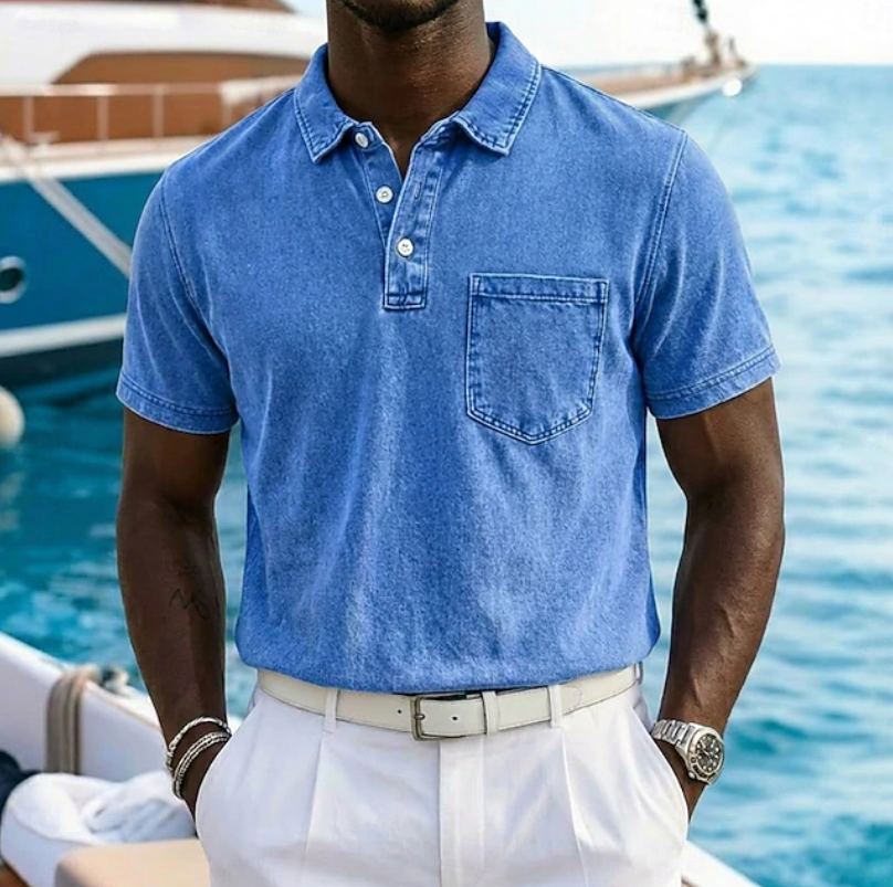 Valerio | Casual Washed Pocket Polo Shirt