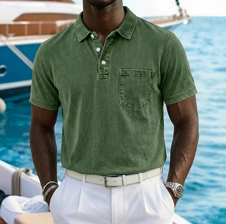 Valerio | Casual Washed Pocket Polo Shirt
