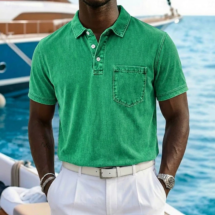 Valerio | Casual Washed Pocket Polo Shirt