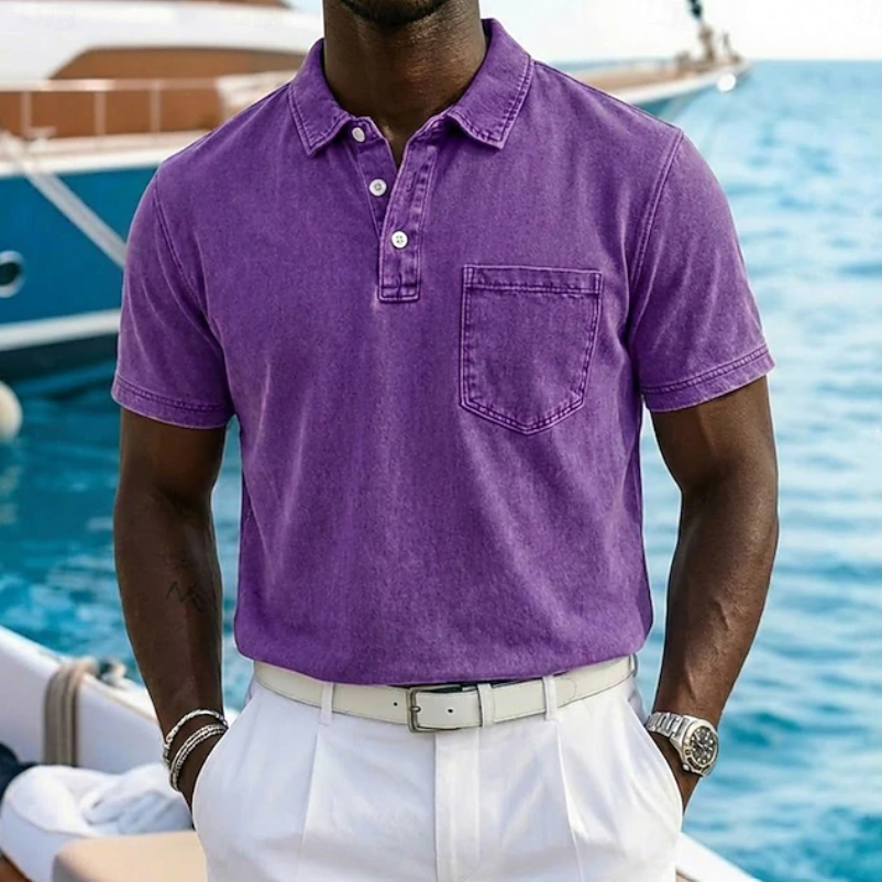 Valerio | Casual Washed Pocket Polo Shirt