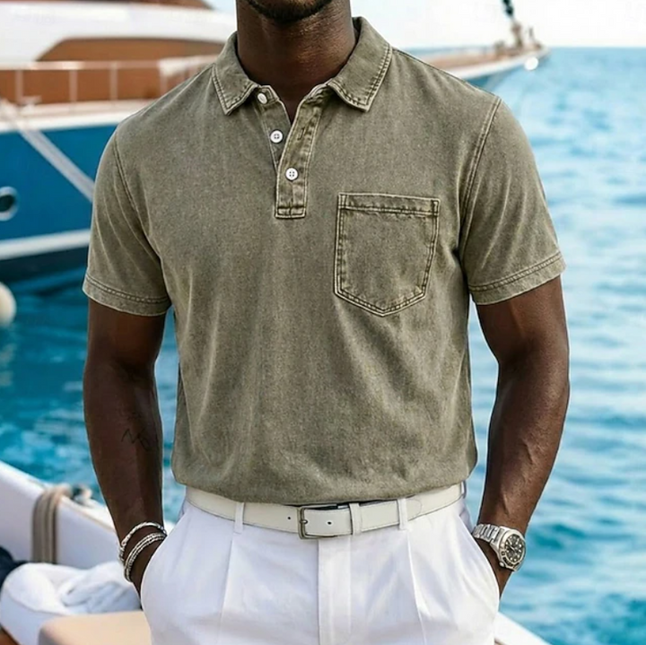 Valerio | Casual Washed Pocket Polo Shirt