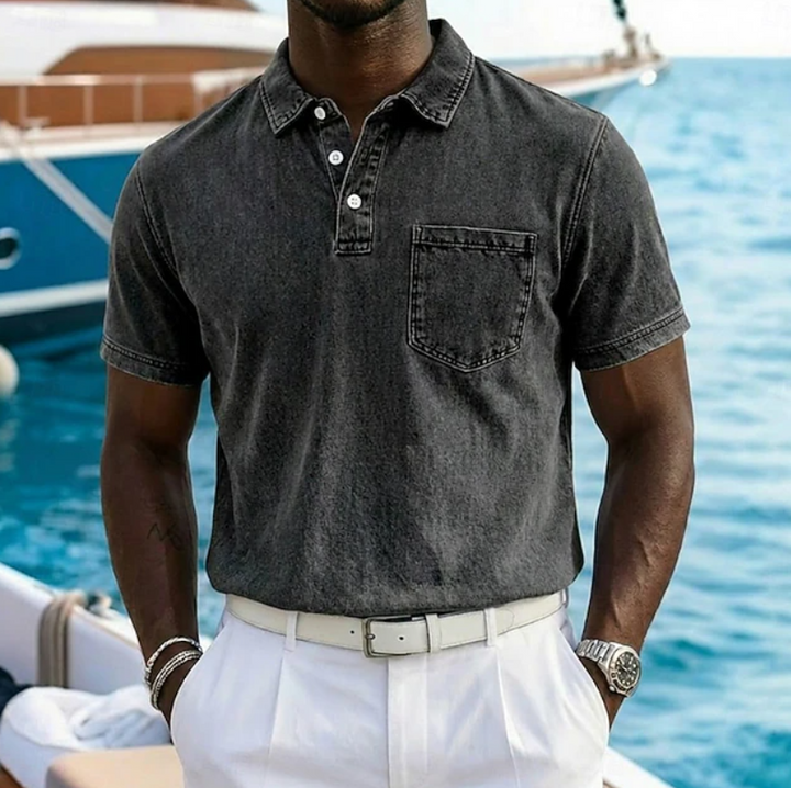 Valerio | Casual Washed Pocket Polo Shirt