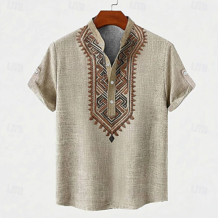 Mateo | Casual Embroidered Boho Shirt