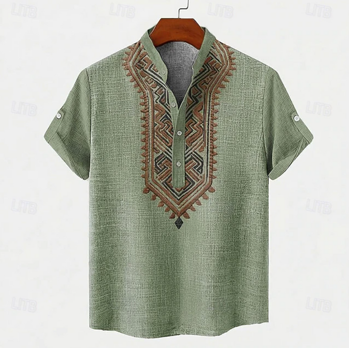 Mateo | Casual Embroidered Boho Shirt