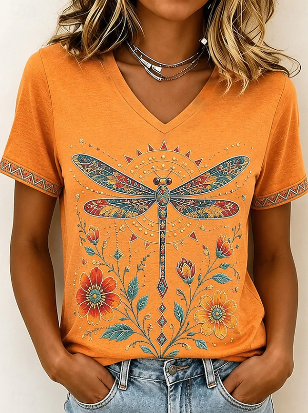 Mariselle | Casual Printed V-Neck Top
