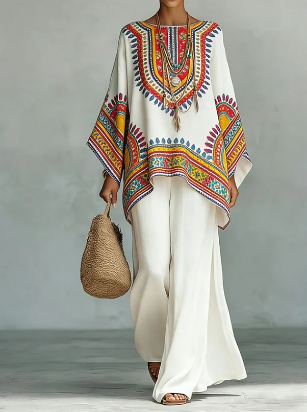 Mirthe | Boho Embroidered Resort Tunic Top