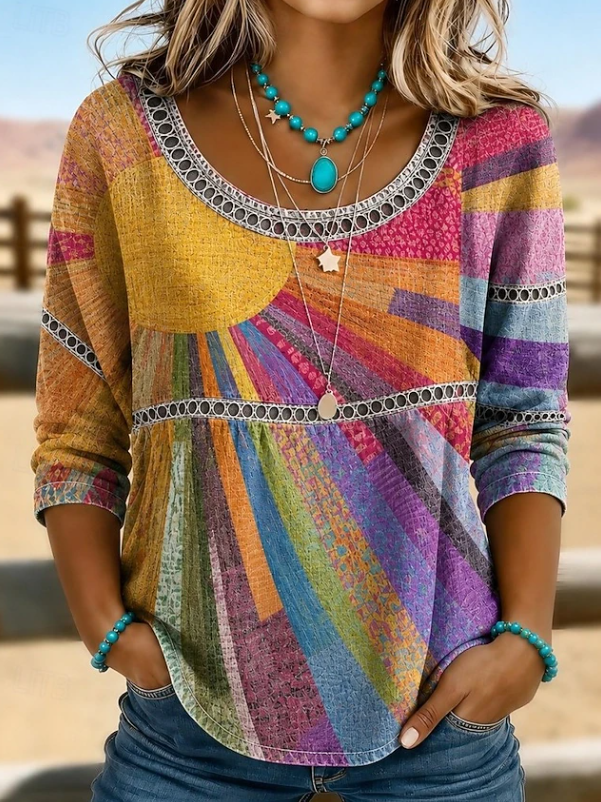 Alina | Boho Embroidered Everyday V-Neck Top
