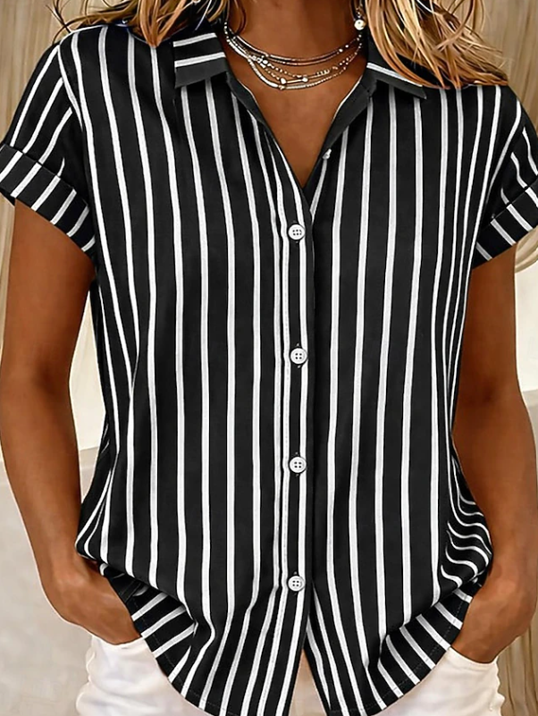Pippa | Short Sleeve Striped Vintage Shirt