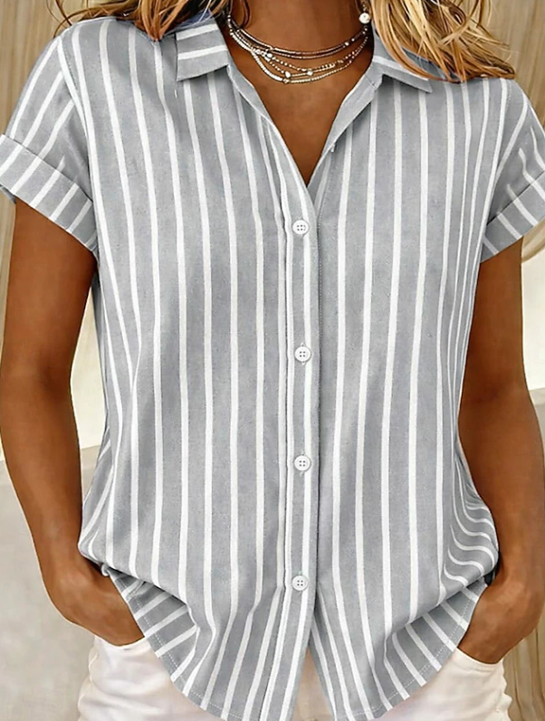 Pippa | Short Sleeve Striped Vintage Shirt