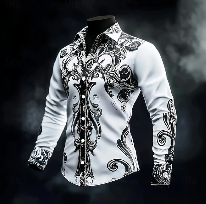 Adrian | Ornate Print Long Sleeve Shirt