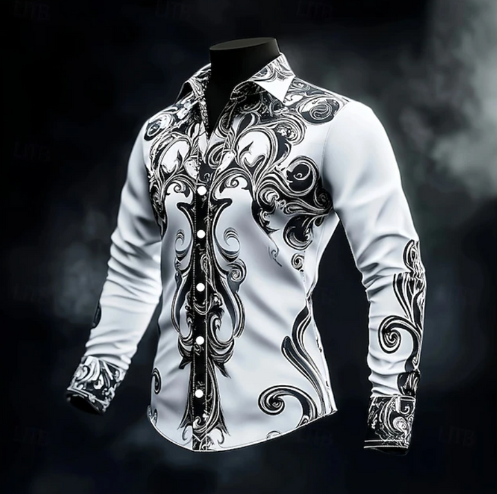 Adrian | Ornate Print Long Sleeve Shirt