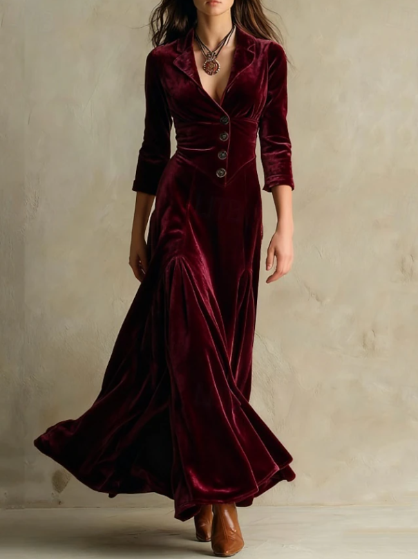 Aurora | Elegant V-Neck Maxi Dress