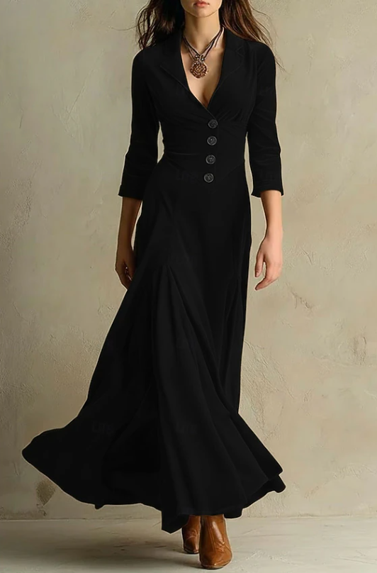 Aurora | Elegant V-Neck Maxi Dress