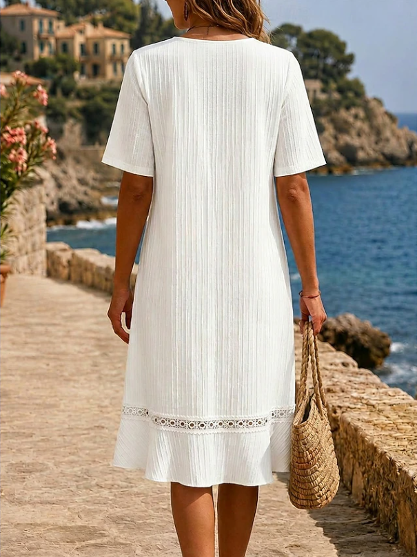 Clarina | Embroidered V-Neck Midi Dress