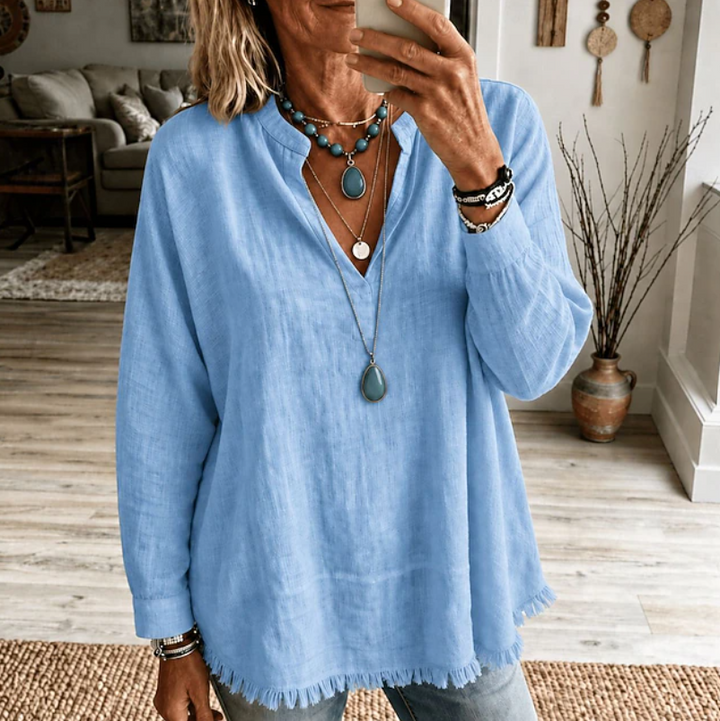 Olivia | Relaxed V-Neck Tunic Blouse