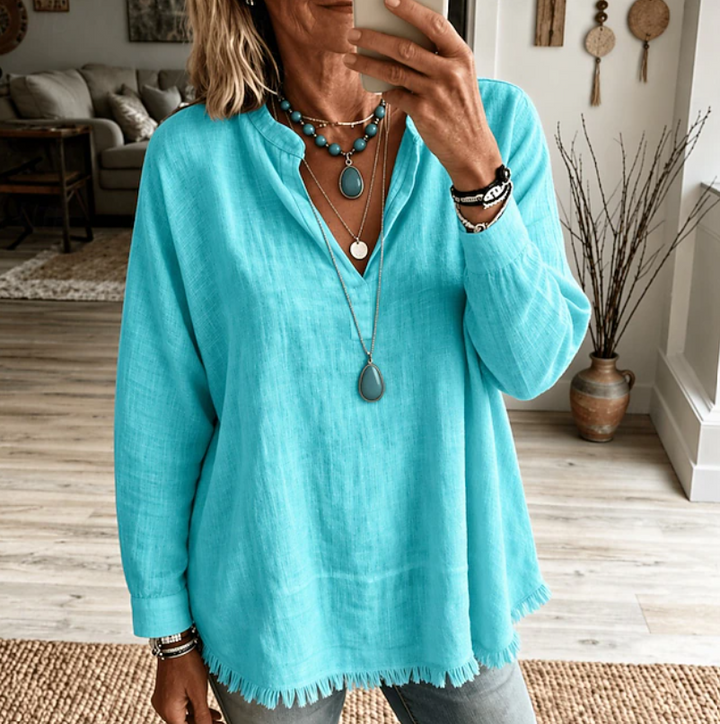 Olivia | Relaxed V-Neck Tunic Blouse