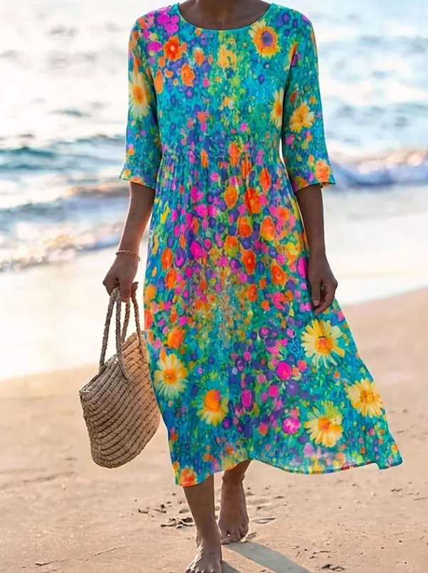 Emmeline | Flowing Floral Midi Dress