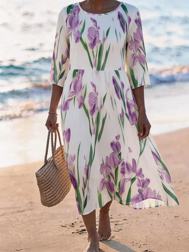 Emmeline | Flowing Floral Midi Dress