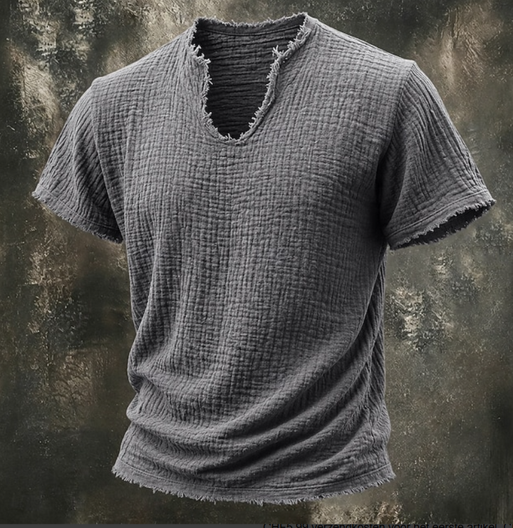 Frello | Textured V-Neck Short Sleeve T-Shirt