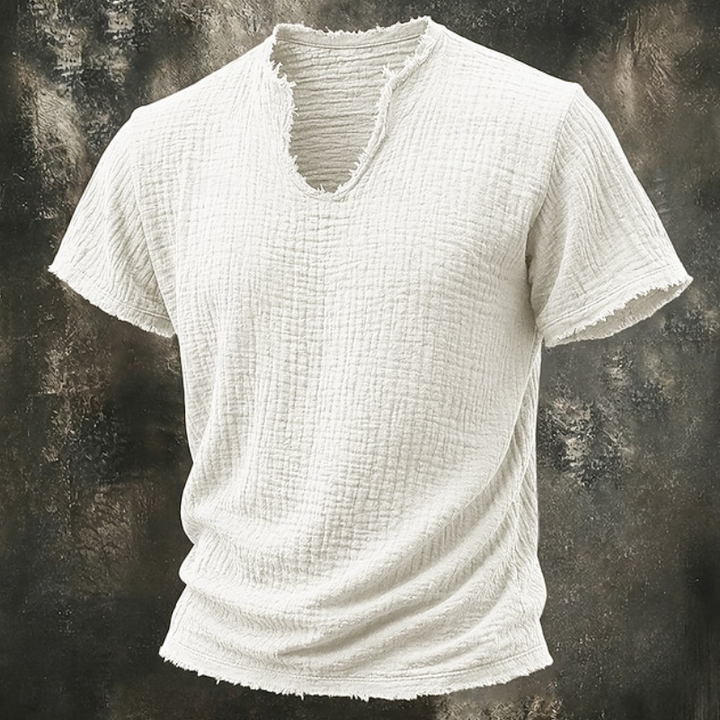 Frello | Textured V-Neck Short Sleeve T-Shirt