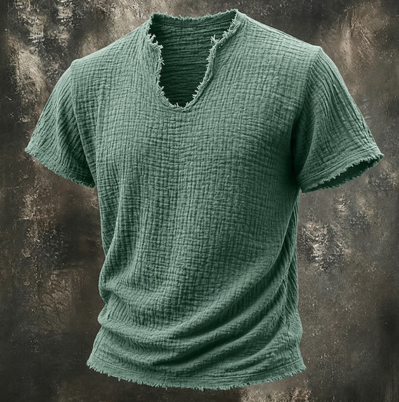 Frello | Textured V-Neck Short Sleeve T-Shirt
