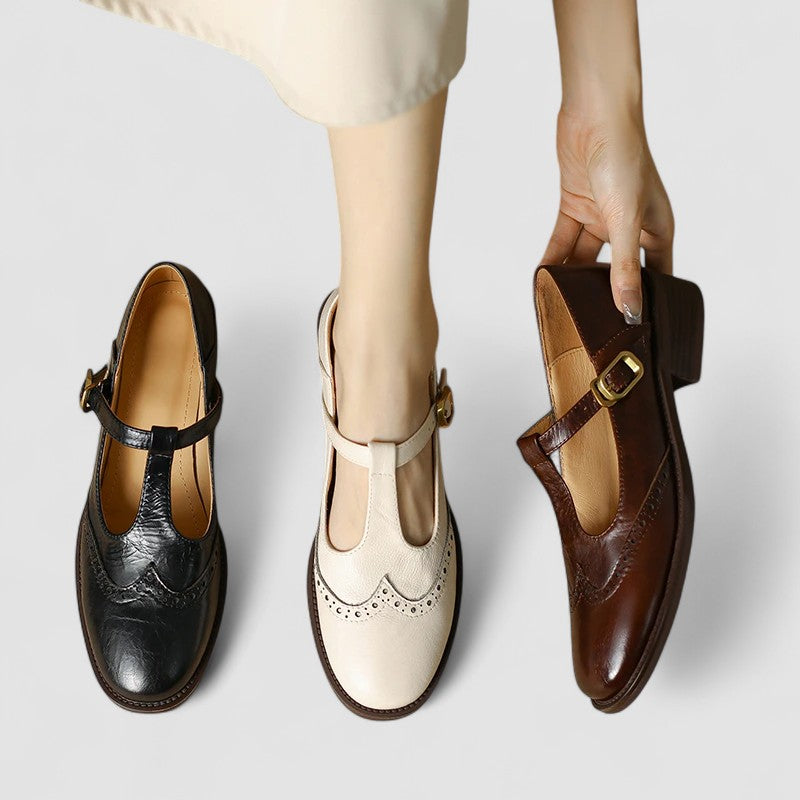 Claudia | Classic T-Bar Mary Jane Flat Shoes